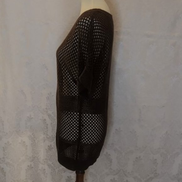 The Limited Knit Brown Sweater with Metallic Thread - Picture 4 of 15